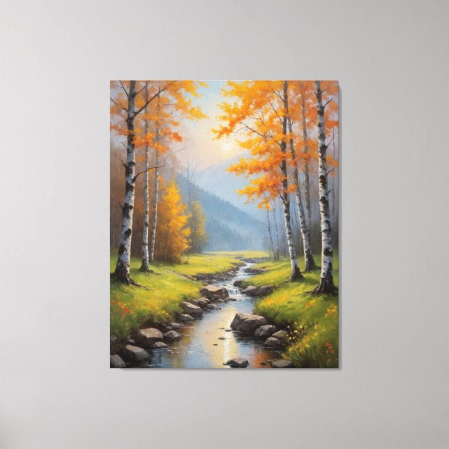 Impressão Em Tela um rio que atravessa uma floresta (Frente)