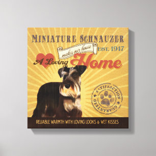 Impressão Em Tela Um Schnauzer diminuto Loving faz nossa casa da