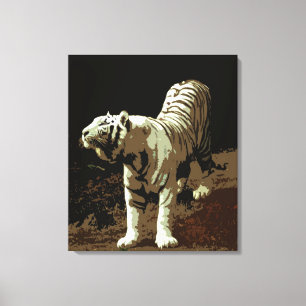 Impressão Em Tela Um tigre branco