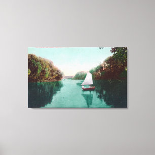 Impressão Em Tela Um veleiro na pena RiverMarysville, CA