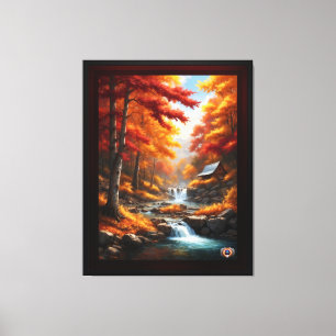 Impressão Em Tela Uma Cabine no outono Woods AI Concept Art de Xzend