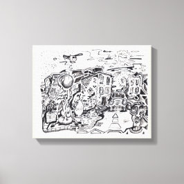 Impressão Em Tela Uma caminhada noturna para casa