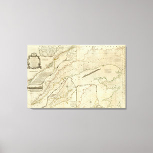 Impressão Em Tela Uma carta exata do rio St Lawrence