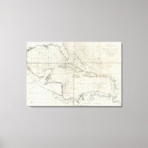 Impressão Em Tela Uma carta geral nova das Índias Ocidentais