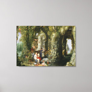 Impressão Em Tela Uma caverna fantástica com Odysseus e calipso
