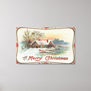 Impressão Em Tela Uma cena alegre do país de ChristmasA