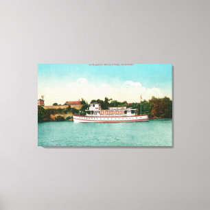 Impressão Em Tela Uma cena do Rio Sacramento com um Riverboat