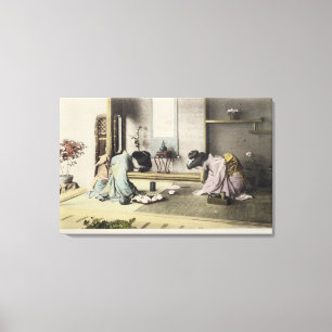 Impressão Em Tela Uma chamada à tarde, c.1880 (albumen de cor manual