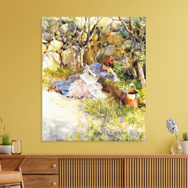 Impressão Em Tela Uma dama lendo um jornal (Insitu(Sala de estar))