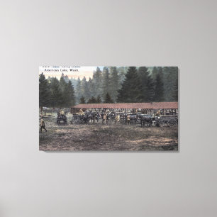 Impressão Em Tela Uma equipe da mula no acampamento Lewis