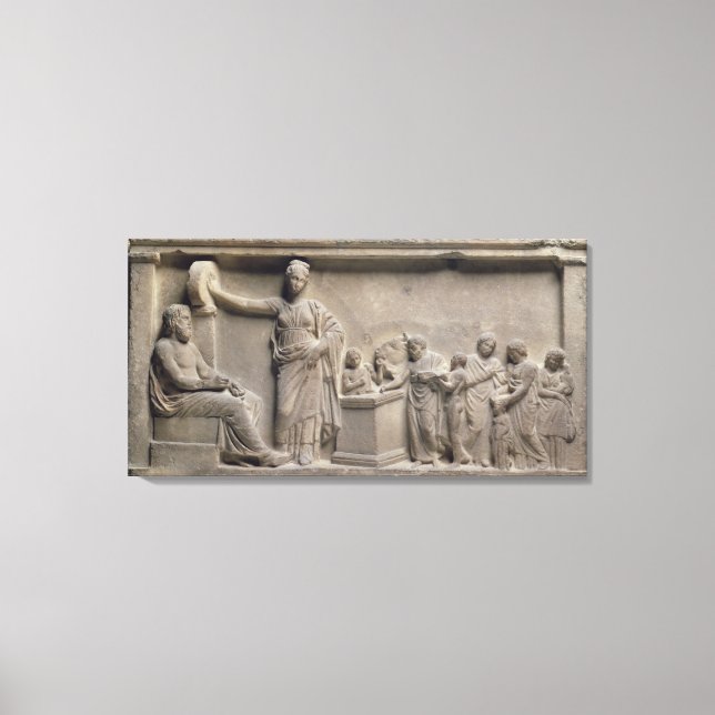 Impressão Em Tela Uma família sacrificando um touro a Asclepius (Frente)