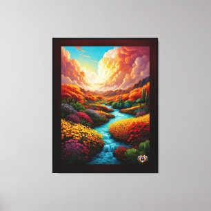 Impressão Em Tela Uma Fantasia Incrível Paisagem IA Art - Xzendor7
