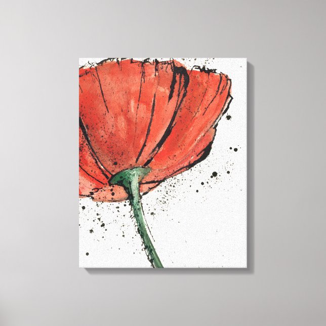 Impressão Em Tela Uma Flor Fechada em um Fundo Branco (Frente)