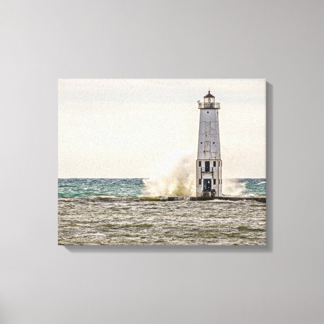 Impressão Em Tela Uma grande onda cai na Luz Frankfort (Frente)
