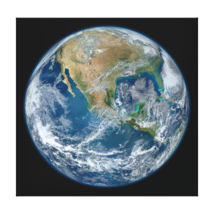 Impressão Em Tela Uma imagem de mármore azul da terra do planeta