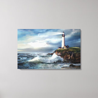 Impressão Em Tela Uma Luz de Esperança, Farol Ponto de Pombo