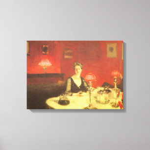 Impressão Em Tela Uma Mesa Jantada à noite por John Singer Sargent