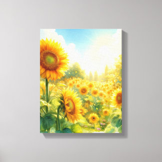 Impressão Em Tela Uma obra de arte de jardim de girassóis em tela -