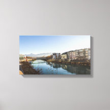 Uma paisagem de inverno em Villach