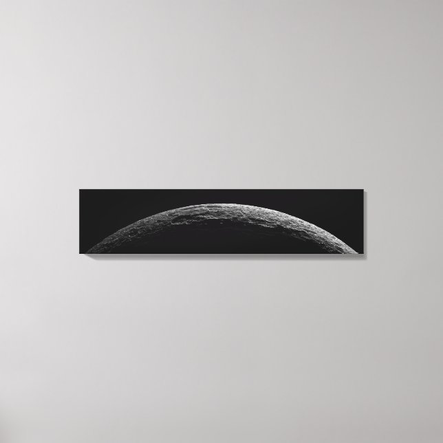 Impressão Em Tela Uma paisagem irreal da lua de Saturno (Frente)