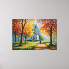 Impressão Em Tela uma pintura de uma igreja e de um edifício