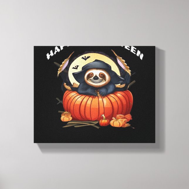 Impressão Em Tela Uma preguiça engraçada celebrando o Halloween Esse (Frente)