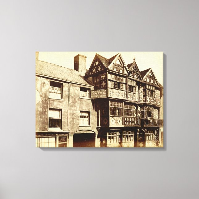Impressão Em Tela Uma rua em Ludlow (foto b/w) (Frente)