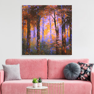 Impressão Em Tela Uma Sinfonia de Folhas - Paisagem de Woodland