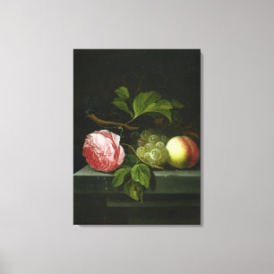 Impressão Em Tela Uma vida tranquila com Rosa, Uvas e Pêssego