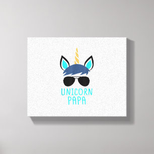 Impressão Em Tela Unicorn Papa T-Shirt Dia de os pais Engraçado Pres