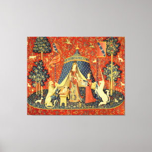 Impressão Em Tela Unicorn Tapestries Lady Legend Medieval