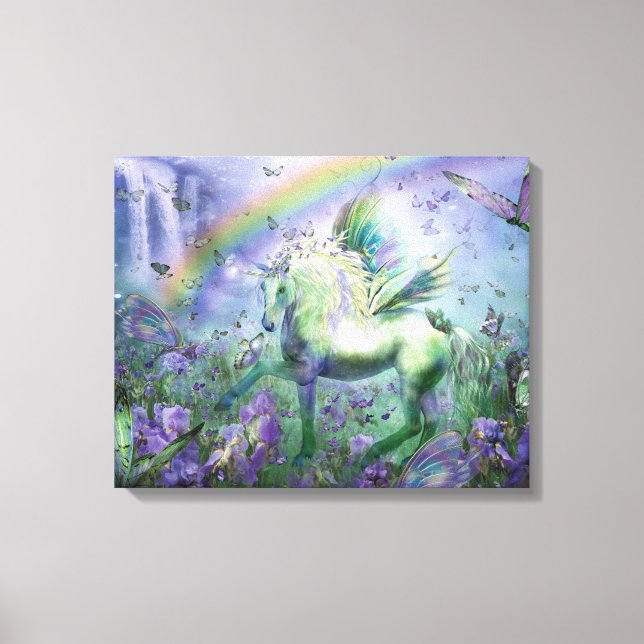 Impressão Em Tela Unicórnio Da Tela De Arte Fina Das Borboletas (Frente)