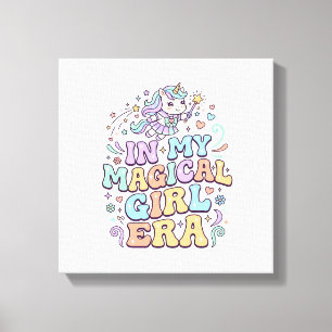 Impressão Em Tela Unicórnio Na Minha Era de Garota Mágica Kawaii Ade