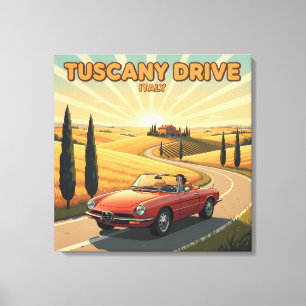 Impressão Em Tela Unidade de Toscana retrô-70s: Vintage Itália Viage