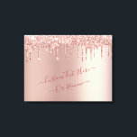 Impressão Em Tela Unidades de Miniatura da Lente Leve Dourada rosa -<br><div class="desc">Rosa Dourado Blush Glitter Sparkle Drips Texto rosa Cor-de-rosa Personalizado Moderno - Adicionar seu Texto Único ou Remover Texto - Fazer seu Presente Especial - Redimensionar e mover ou remover e adicionar texto / elementos com ferramenta de personalização. Design por MIGNED. Por favor, veja meus outros projetos. Você também pode...</div>