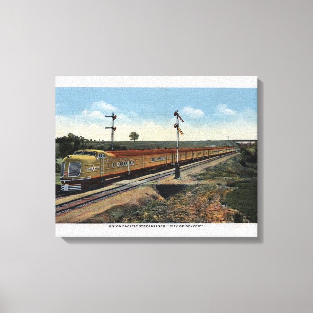 Impressão Em Tela Union Pacific Streamliner "Cidade de Denver" (Frente)
