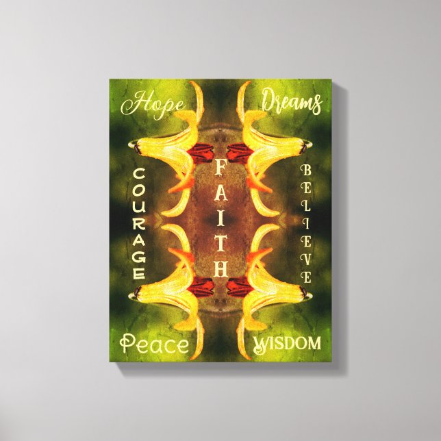 Impressão Em Tela Uplifando as palavras de inspiração Lily Abstrato  (Frente)