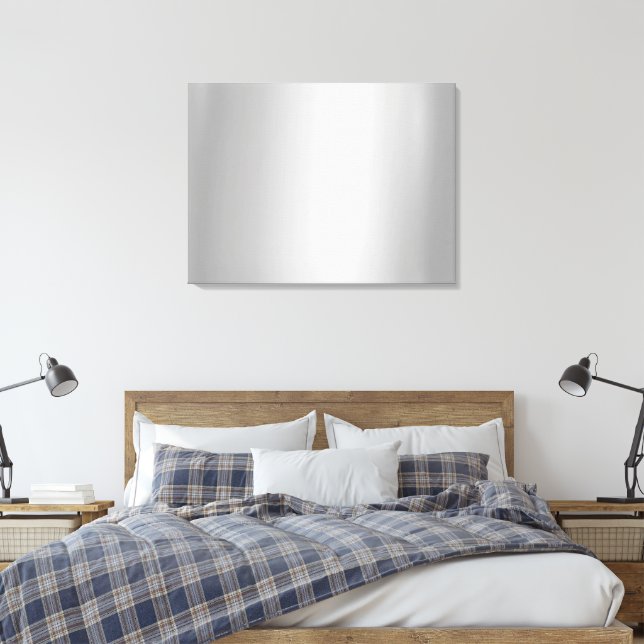 Impressão Em Tela Upload Your Photo to Blank Luxe Silver Background (Insitu(Quarto))