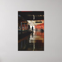 Urban Silhouette and Reflections at Subway Station