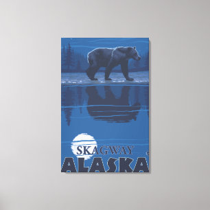 Impressão Em Tela Urso à Lua - Skagway, Alasca