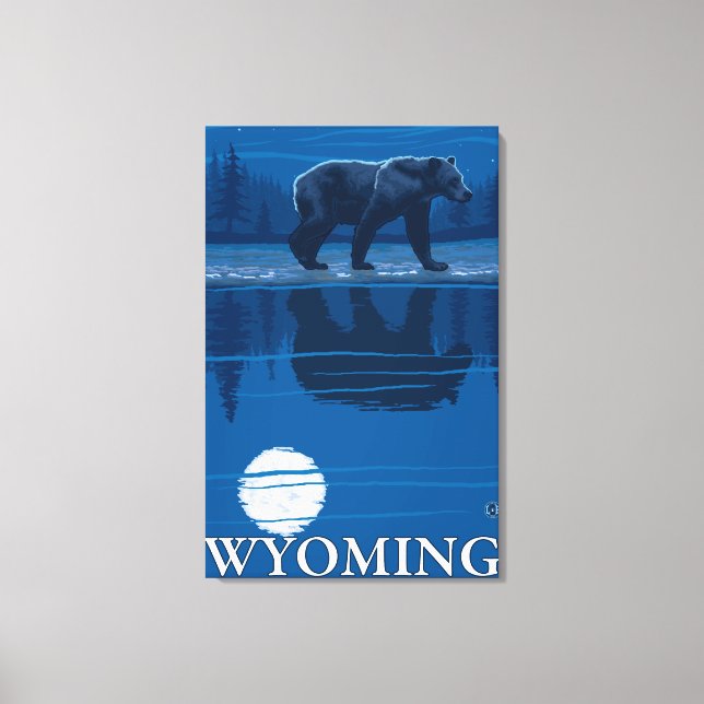 Impressão Em Tela Urso à Lua - Wyoming (Frente)