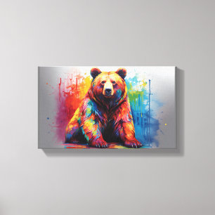 Impressão Em Tela Urso de abertura da pintura