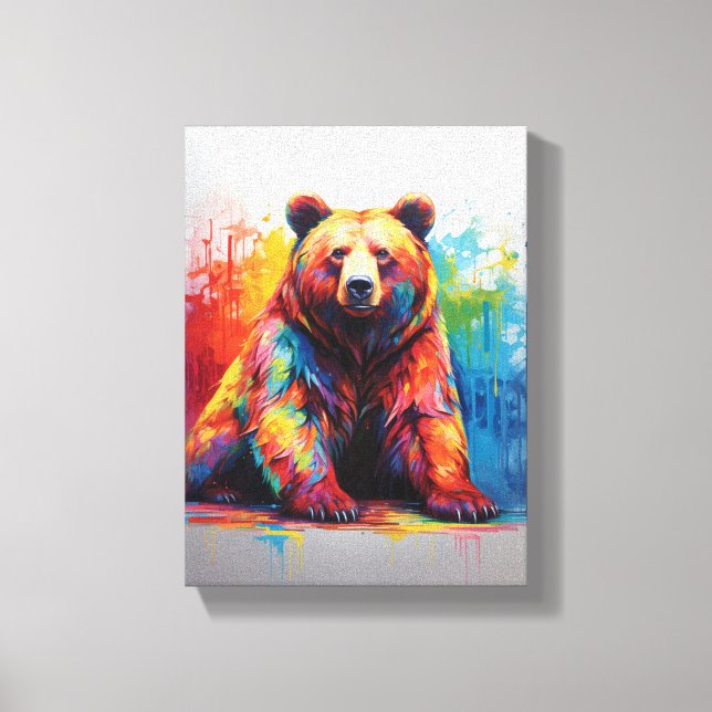 Impressão Em Tela Urso de abertura da pintura (Frente)