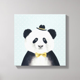 Impressão Em Tela Urso de panda da aguarela