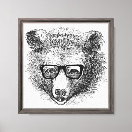 Impressão Em Tela Urso do hipster