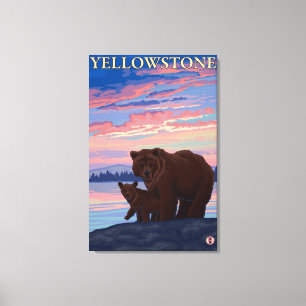 Impressão Em Tela Urso e parque nacional de Cub - de Yellowstone