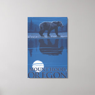 Impressão Em Tela Urso em Lua - Mount Hood, Oregon