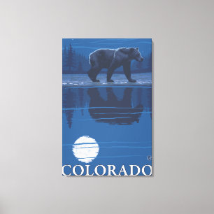 Impressão Em Tela Urso em MoonlightColorado