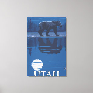 Impressão Em Tela Urso em MoonlightUtah