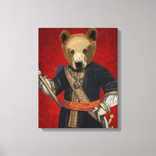 Impressão Em Tela Urso em Robôs Azuis (Frente)